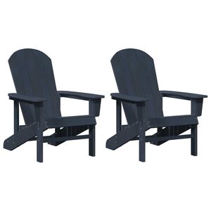 vidaXL Garden Chair 2 pcs Navy 82 x 74 x 92 cm Polyethylene