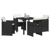 vidaXL Garden Dining Set with Cushion Folding 5 pcs Brown Poly rattan