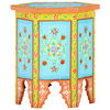 vidaXL Hand-painted Side Table Multicolour 38x33x42 cm Solid Mango Wood