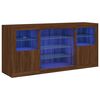 vidaXL Sideboard with LED Lights Brown Oak 142.5x37x67 cm