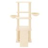 vidaXL Cat Tree with Sisal Scratching Posts Cream 133 cm