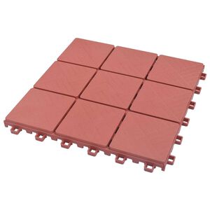 vidaXL Decking Tile 10 pcs Red 30.5 x 30.5 x 2.2 cm Polypropylene