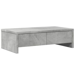 vidaXL Monitor Stand with Drawers Concrete Grey 50x27x15 cm Engineered Wood