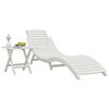 vidaXL Sun Lounger with Table White Solid Wood Acacia