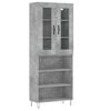 vidaXL Highboard Concrete Grey 69.5x34x180 cm Engineered Wood