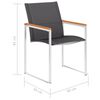 vidaXL Garden Chairs 2 pcs Textilene and Stainless Steel Grey