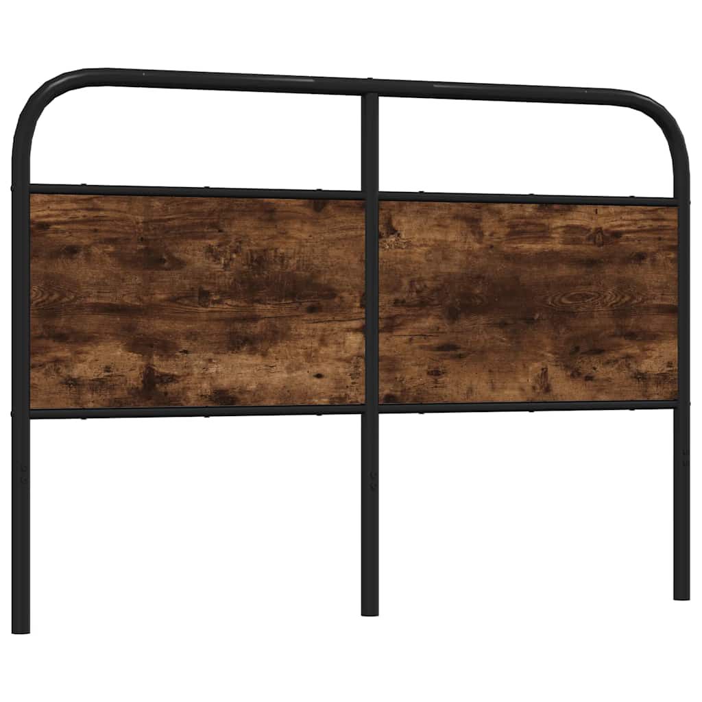 vidaXL Headboard Smoked Oak 135 cm Steel and Engineered Wood