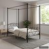 vidaXL Canopy Bed Frame without Mattress Black Metal 90x200 cm