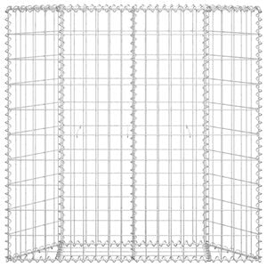 vidaXL Trapezium Gabion Raised Bed Galvanised Steel 100x20x100 cm