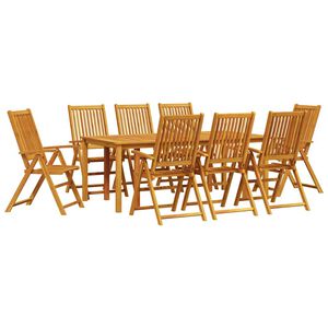 vidaXL Garden Dining Set 9 pcs Brown Solid Acacia Wood