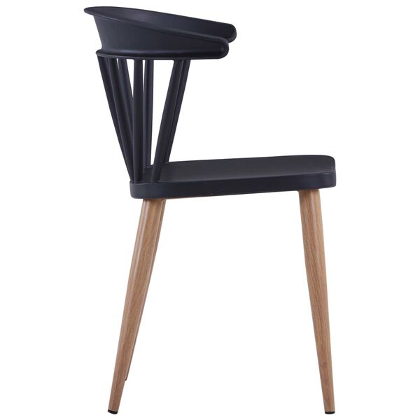 vidaXL Dining Chairs 2 pcs Black Plastic