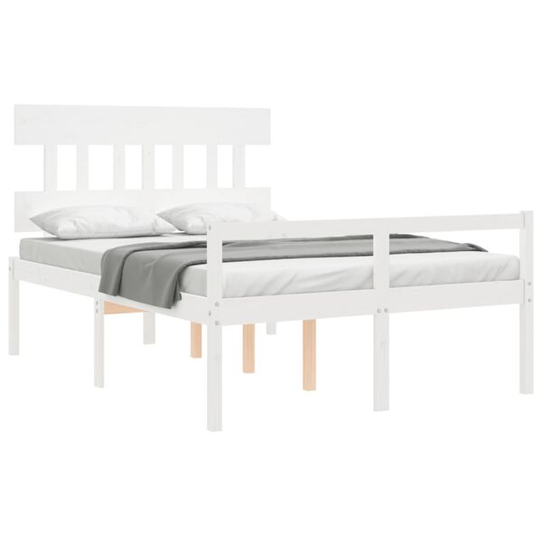 vidaXL Senior Bed without Mattress White Small Double Solid Wood