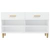 vidaXL Shoe Cabinet High Gloss White 102x35x55 cm Engineered Wood