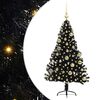 vidaXL Artificial Pre-lit Christmas Tree Black 120 cm PVC