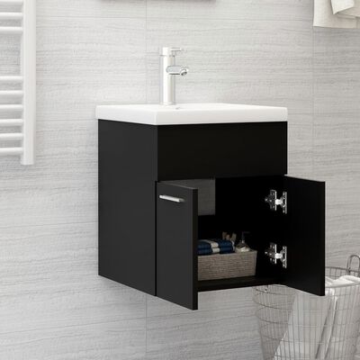 vidaXL Sink Cabinet Black 41x38.5x46 cm Engineered Wood