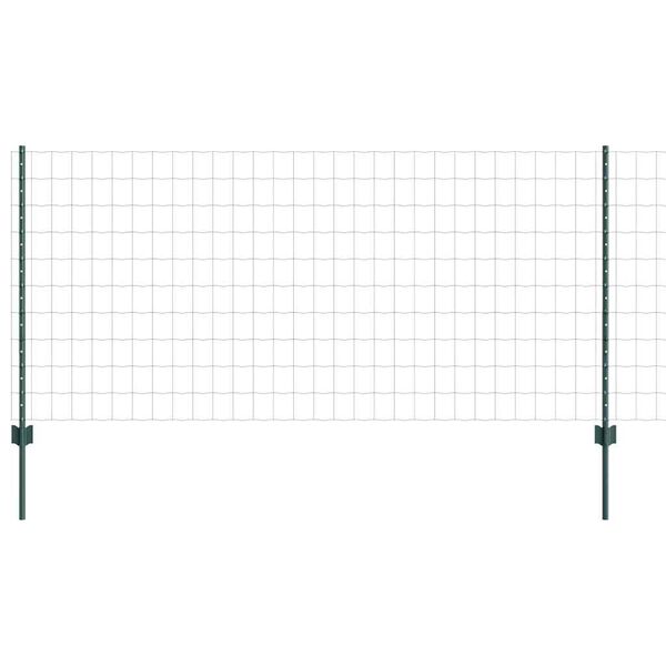 vidaXL Fence with Post Green 1 x 25 m Steel and PVC