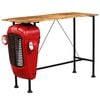 vidaXL Tractor Bar Table Solid Mango Wood Red 60x150x107 cm