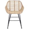 vidaXL Dining Chair 2 pcs Natural 55 x 50 x 74 cm Rattan and Iron
