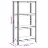 vidaXL 4-Layer Storage Shelf Blue Steel&Engineered Wood