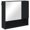 vidaXL Mirror Cabinet with Door Black 59 x 17 x 55 cm Engineered Wood