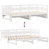 vidaXL Daybed with Trundle and Drawers without Mattress White 90x200 cm