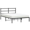 vidaXL Metal Bed Frame without Mattress with Headboard Black 140x200cm