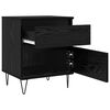 vidaXL Bed Cabinet Black Oak 40 x 35 x 50 cm Engineered Wood