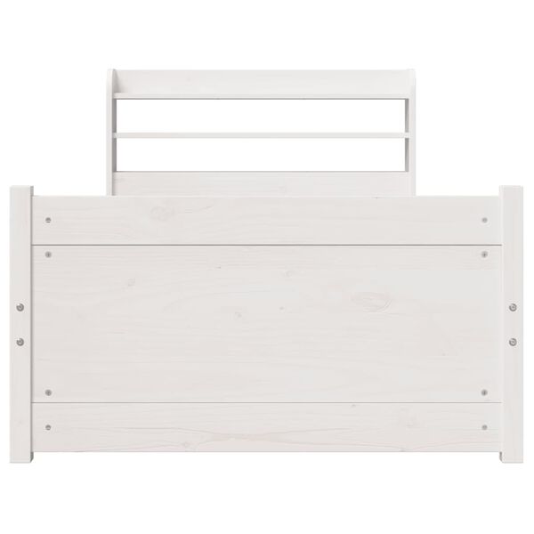 vidaXL Bed Frame with Headboard without Mattress White 100x200 cm