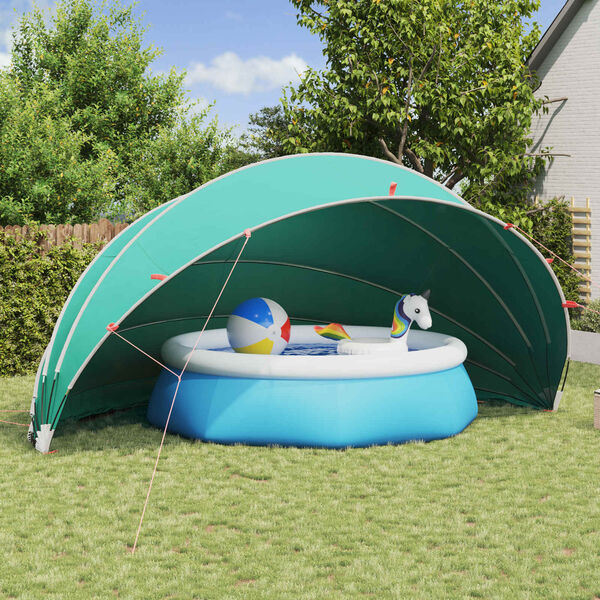 vidaXL Pool Dome Folding Manual Blue 592 x 590 x 275 cm