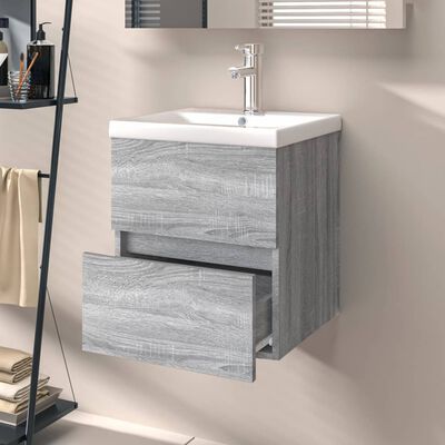 vidaXL Sink Cabinet Grey Sonoma 41x38.5x45 cm Engineered Wood