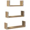 vidaXL Wall Shelf 3 pcs Artisian Oak Engineered Wood
