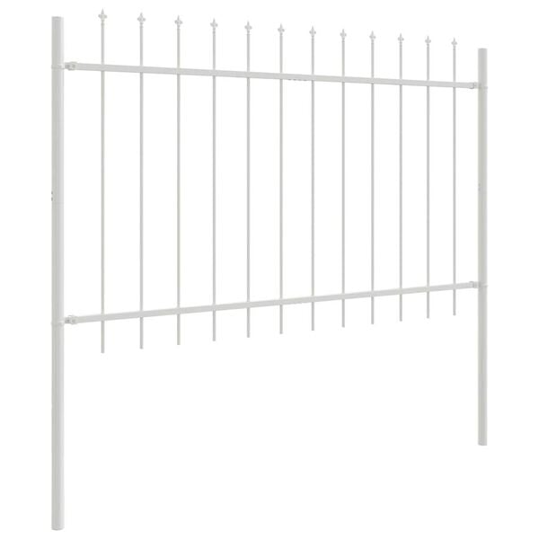vidaXL Garden Fence 8 pcs White 13.6 x 1.2 m Powder-coated Steel