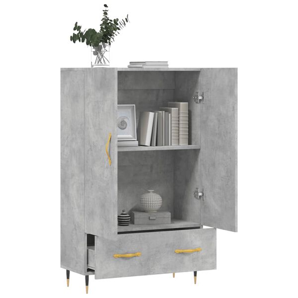 vidaXL Highboard Concrete Grey 69.5x31x115 cm Engineered Wood