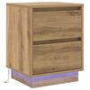 vidaXL Bedside Cabinet with Drawer 2 pcs Artisan Oak 39 x 34.5 x 50 cm