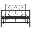 vidaXL Metal Bed Frame without Mattress with Footboard Black 100x190cm