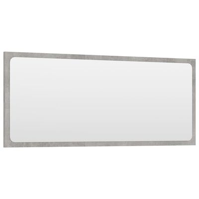 vidaXL Bathroom Mirror Concrete Grey 90x1.5x37 cm Engineered Wood