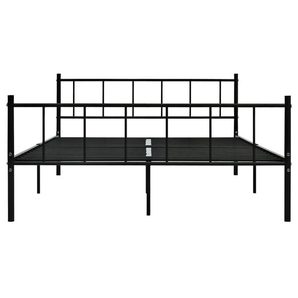 vidaXL Bed Frame without Mattress Black Metal 180x200 cm Super King