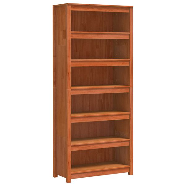 vidaXL Book Cabinet Wax Brown 80 x 35 x 183 cm Solid Pine Wood