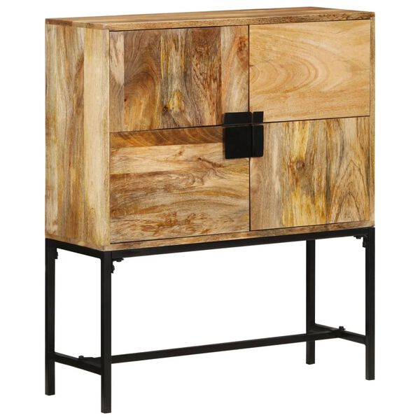 vidaXL Highboard 80x30x95 cm Solid Rough Wood Mango