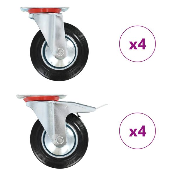 vidaXL 8 pcs Swivel Casters 160 mm