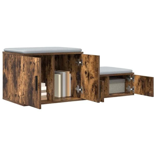 vidaXL Storage Cabinet 2 pcs Smoked Oak 118 x 41 x 40 cm