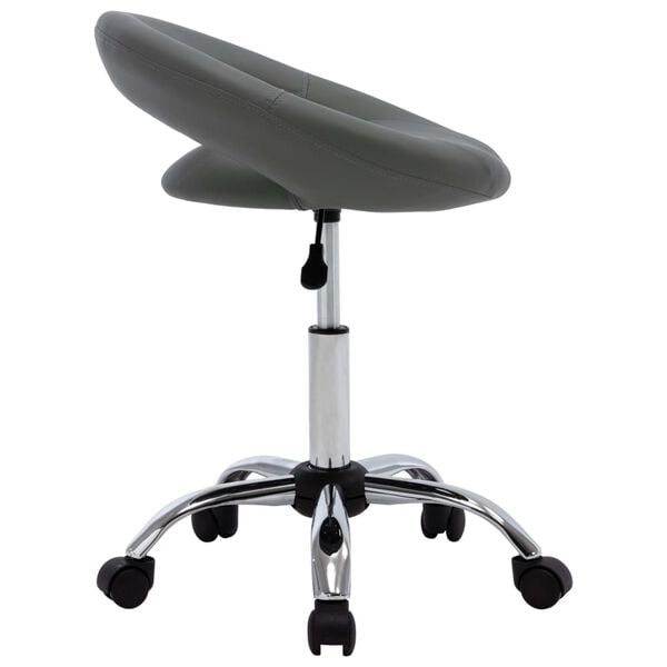 vidaXL Rolling Work Chair Grey Faux Leather