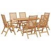 vidaXL Garden Dining Set 7 pcs Brown Solid teak wood