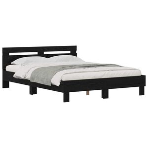 vidaXL Bed Frame Black Oak 160 x 200 cm Engineered Wood
