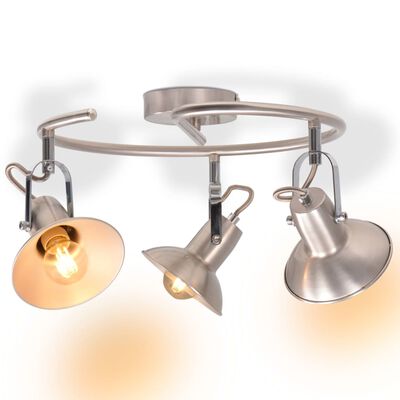 vidaXL Ceiling Lamp for 3 Bulbs E14 Silver