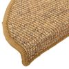 vidaXL Stair Mats 15 pcs 65x21x4 cm Sisal Half Round Large