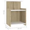 vidaXL Bed Cabinets 2 pcs White and Sonoma Oak 40x35x60 cm Engineered Wood
