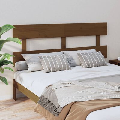 vidaXL Bed Headboard Honey Brown 164x3x81 cm Solid Wood Pine