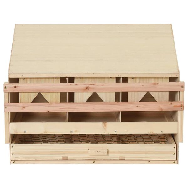 vidaXL Chicken Laying Nest 3 Compartments 72x33x54 cm Solid Pine Wood