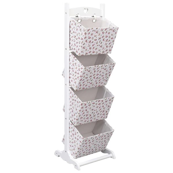 vidaXL 4-Layer Basket Rack Flower 35x35x125 cm Wood